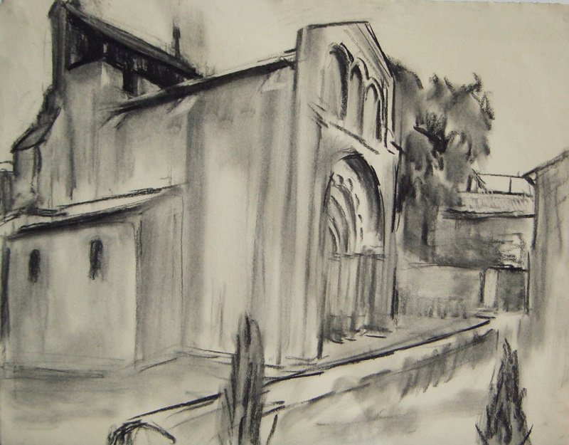 8 Church in the Auvergne 22x28inches