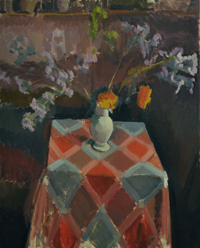 Flowers on a check cloth